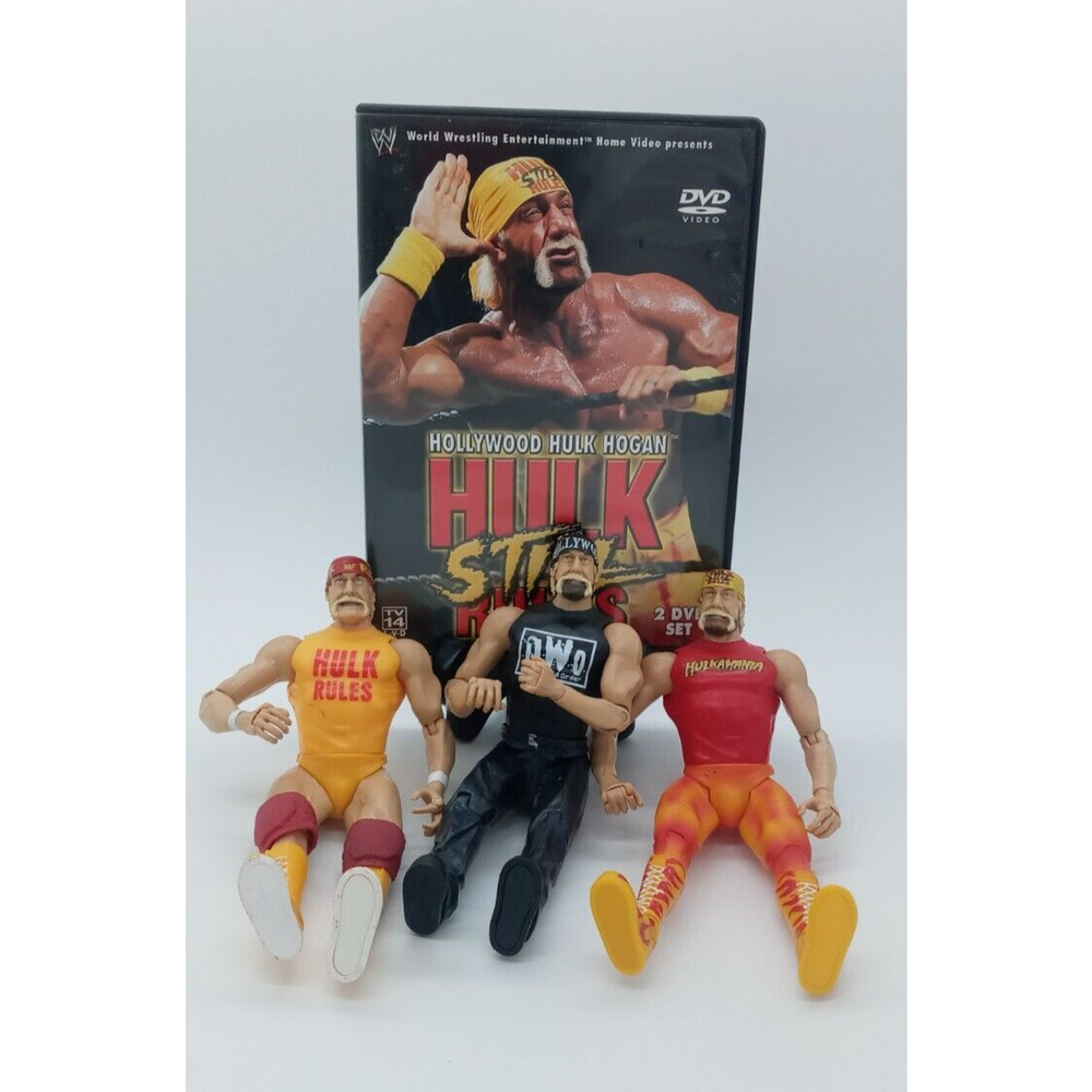 EXCLUSIVE HULK HOGAN STILL RULES HULKAMANIA FIGURE SET 3 JAKKS With DVD!!! RARE